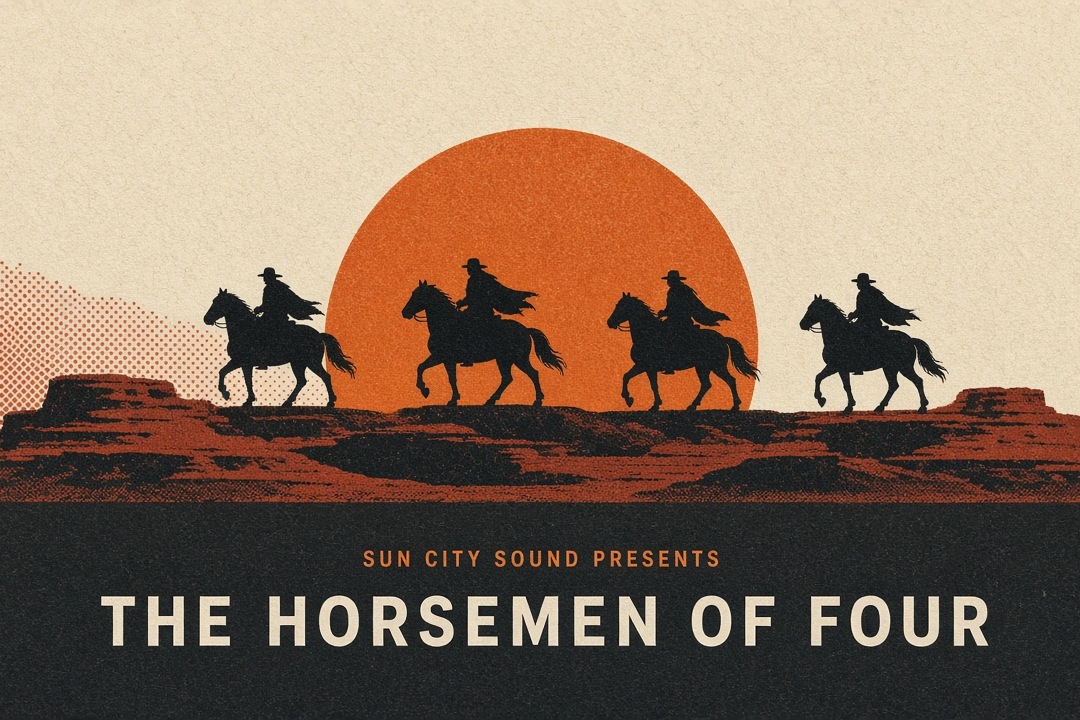 The Horsemen of Four - Sun City Sound 2018 show art